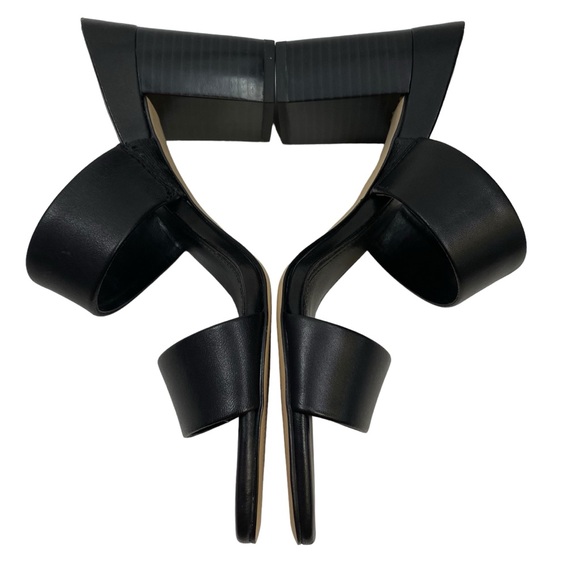 MICHAEL KORS SIZE 7 BLACK GLENDA LEATHER SLIDE SANDAL NWOT $125 - Picture 5 of 6